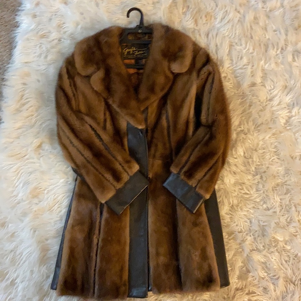 Mink Fur and Leather Coat